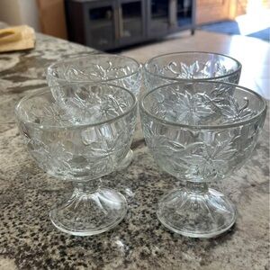 Princess House Fantasia Set of 4 Clear Glass Dessert Dish